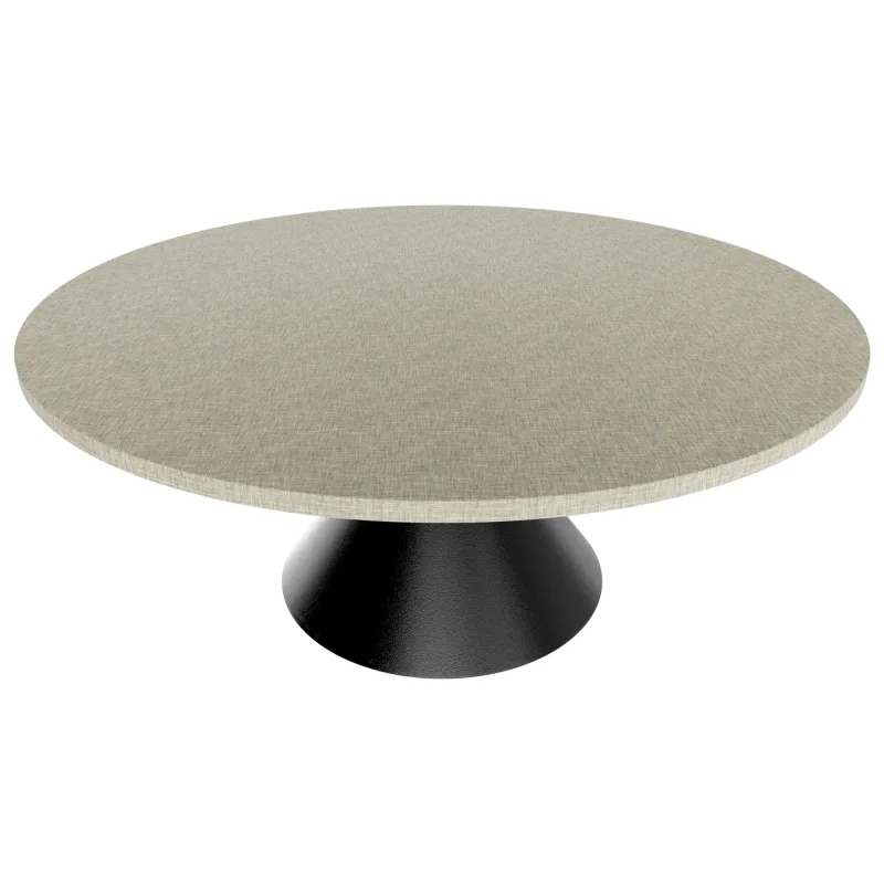 Graal Negro - Mesa Redonda Ø120 cm Base Doble Cono Metal Negro y Tapa de Madera Laminada
