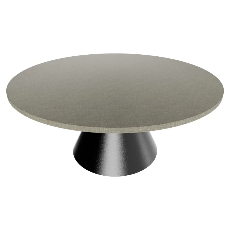 Artù Black - Mesa de comedor redonda Ø 120 cm en madera laminada con base de cono de metal