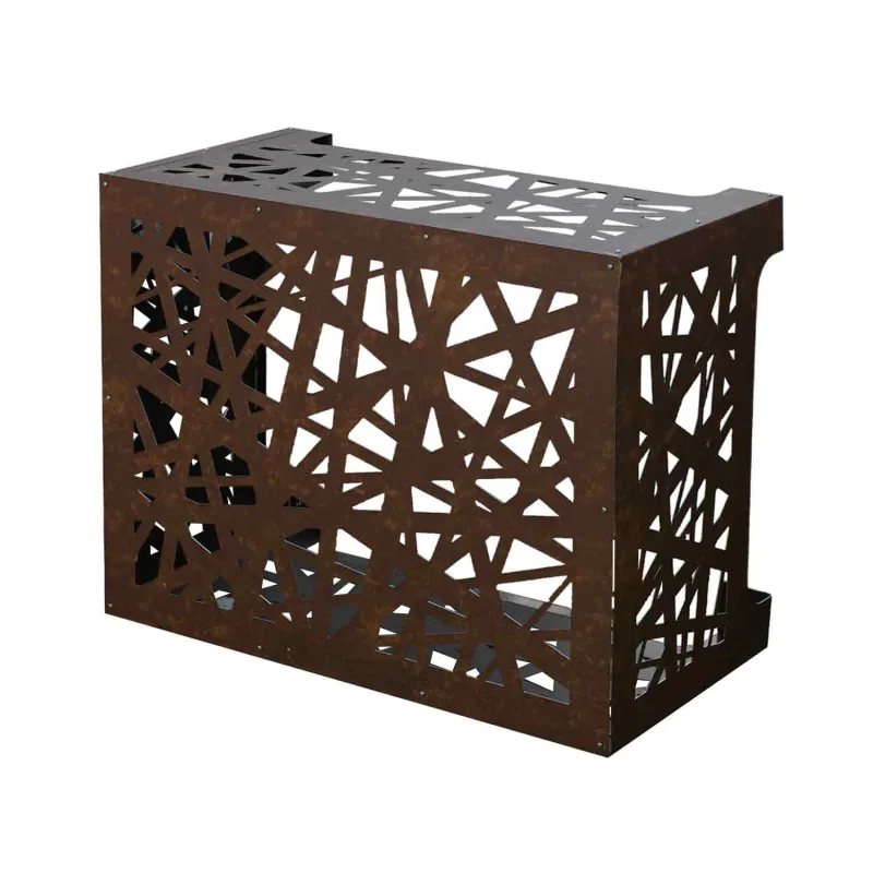 Artist - Cubre aire acondicionado exterior de aluminio 86x44xH68 cm, color marrón corten