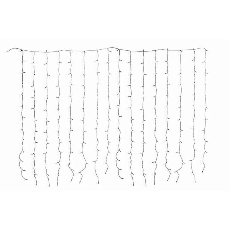 Cortina luces exterior, luz Navidad, 208 LED color blanco cálido