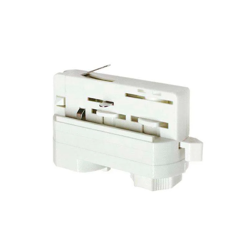 Conector foco a carril trifásico blanco