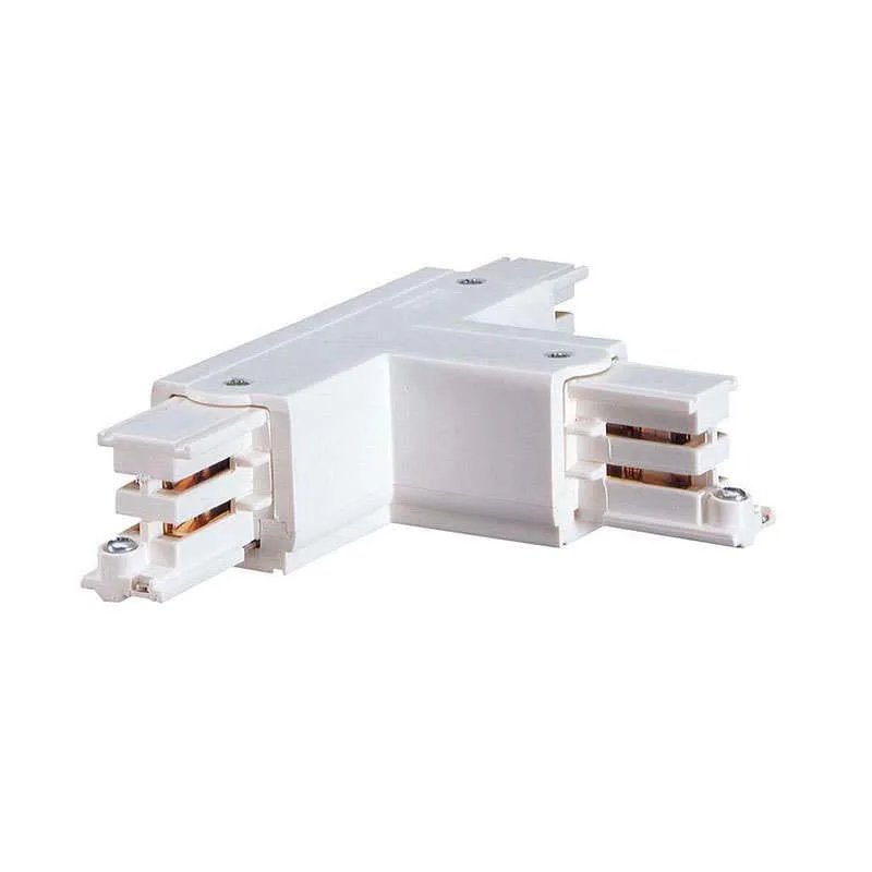 Unión t carril trifásico blanco