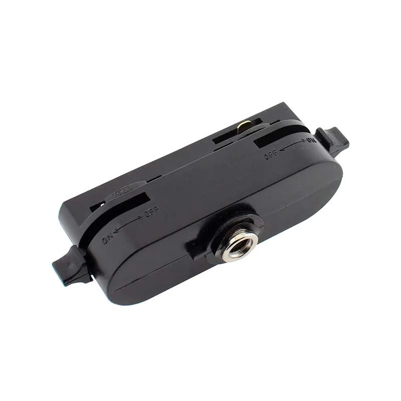 Conector foco a carril monofásico negro ct