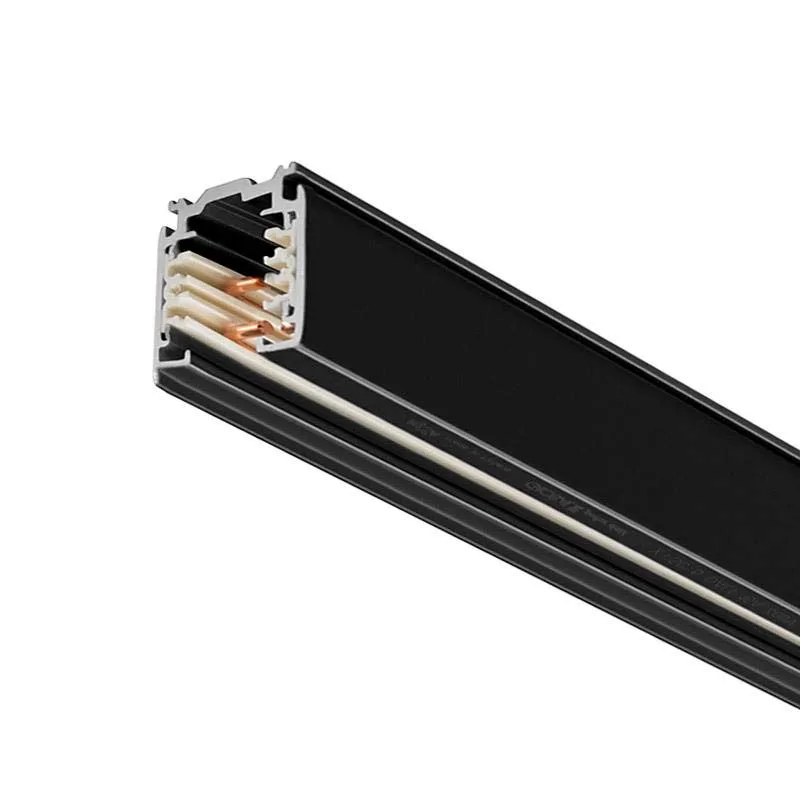 Carril trifásico con conector 1 metro negro