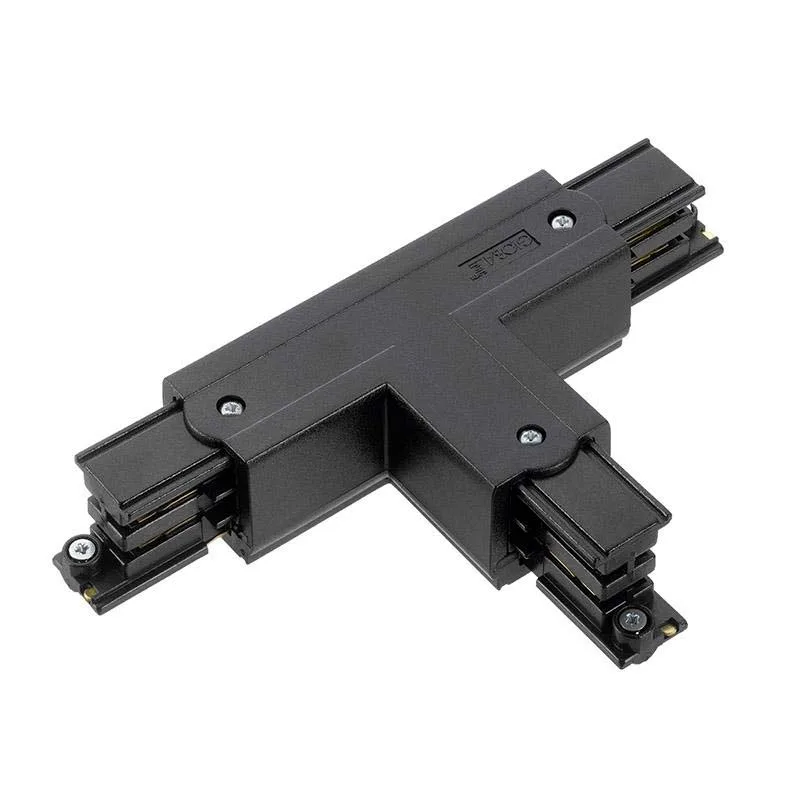 Unión t carril trifásico negro