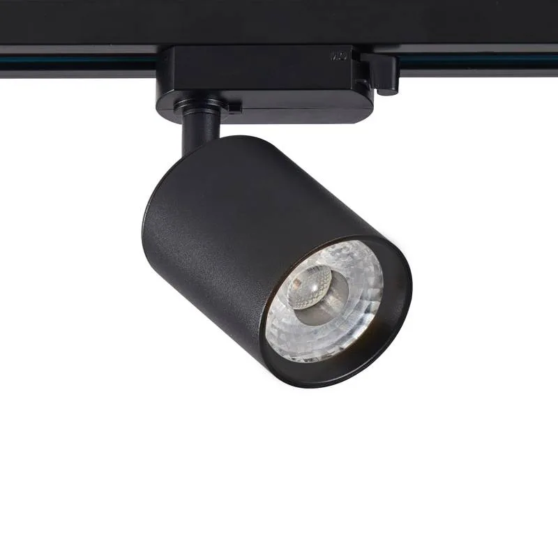 Foco carril monofásico pike rail led negro 10w 5-cct triac regulable 3000-4000-6000k