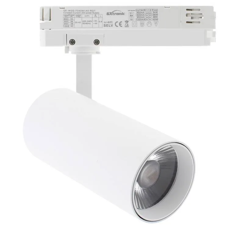 Foco carril trifásico samos 40w-26w blanco 24º-60º ugr13 cct 3000-4000-6000k