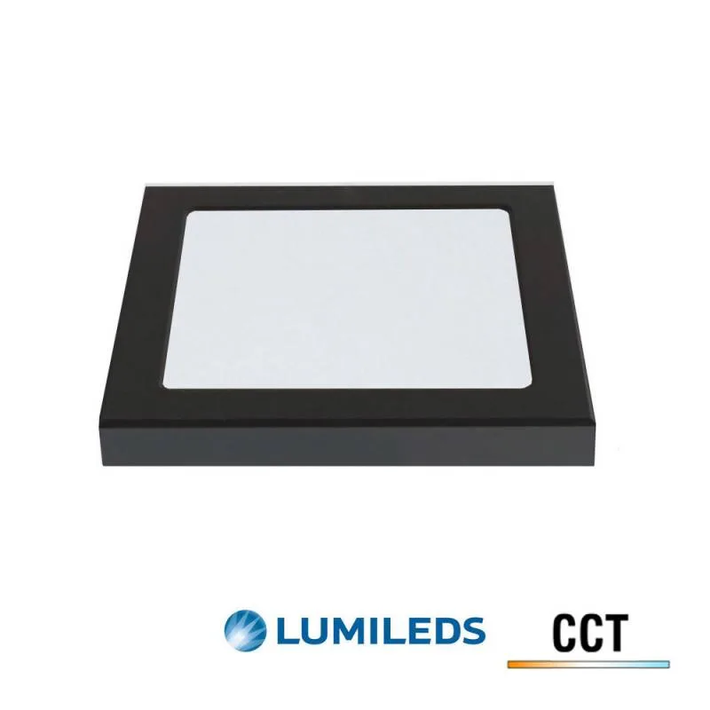 Downlight / plafón led kub 18w lumiled chip cct ajustable negro 3000-4000-6000k