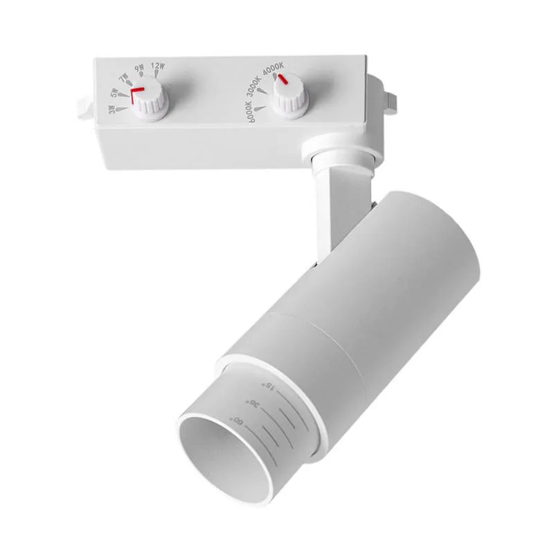 Foco carril monofásico pike rail led 3-5-7-9-12w 3cct 15º-60º blanco 3000-4000-6000k