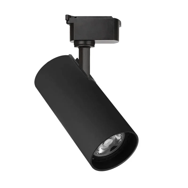 Foco led para carril monofásico jucan 30w - alta fidelidad cromática (cri92) negro blanco cálido