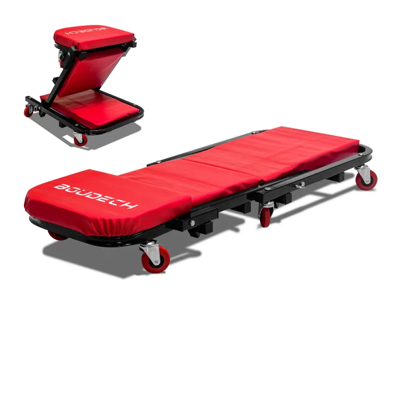 Slug - Camilla de taller convertible en asiento taburete 2 en 1