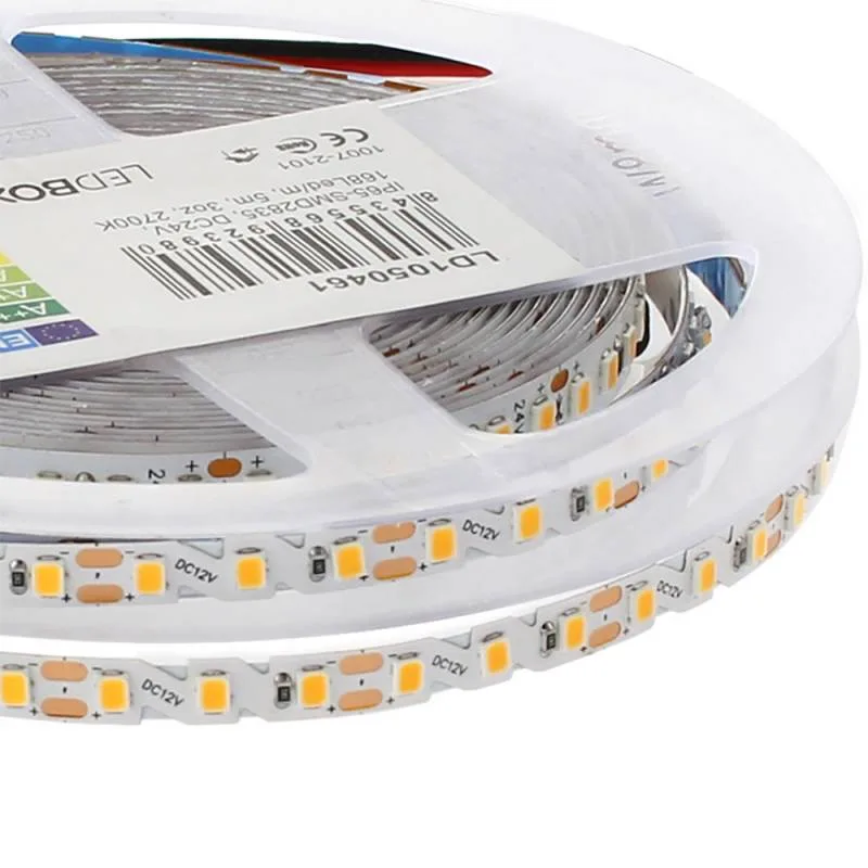 Tira contorno zig zag led smd2835 dc12v 5m (120led/m) 50w ip20 pcb 6mm blanco neutro