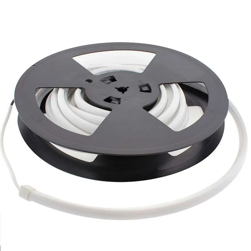Led neon silicona dc24v 12x12mm 5 metros 90º 96w ip67 blanco cálido 2700k