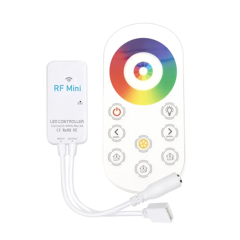 Controlador rf mini tira led rgbw + mando