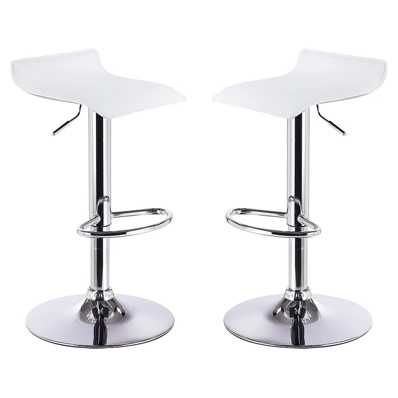 Graziano - Juego de 2 taburetes de bar de aluminio y letherette