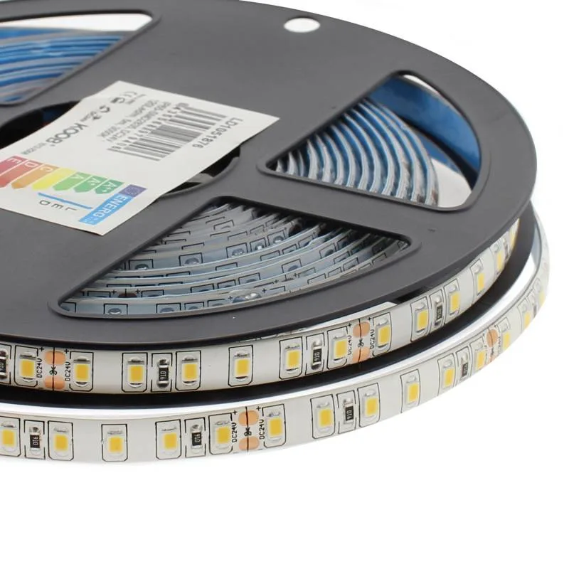 Tira led monocolor smd2835 dc24v 5m (120led/m) 80w ip65 blanco frío