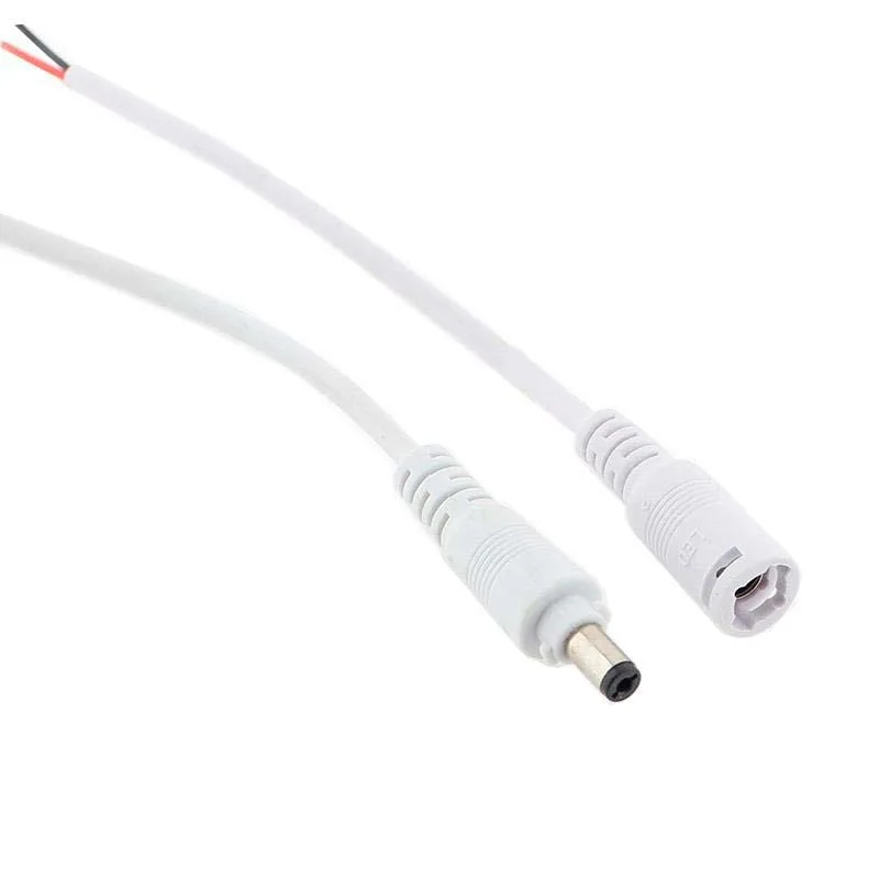 Set dos cables de conexión con conectores dc macho-hembra