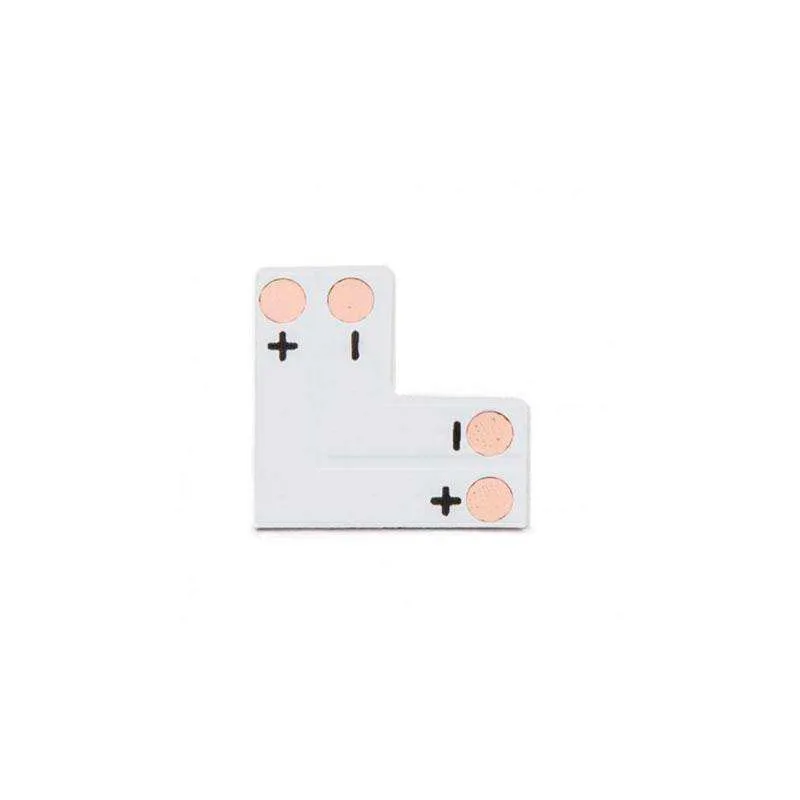 Conector l para tiras monocolor 2 pin - 8mm