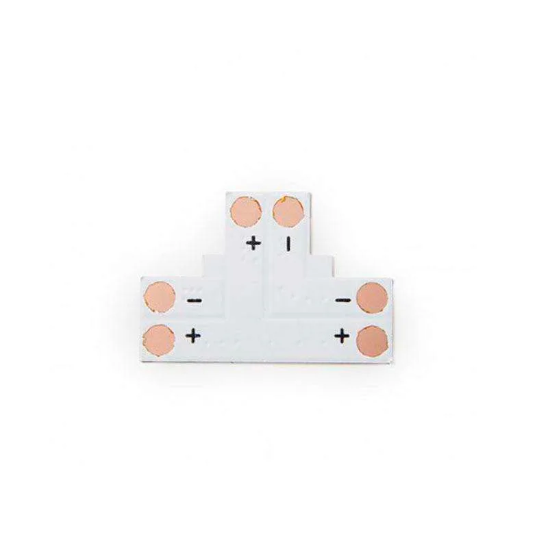 Conector t para tiras monocolor 2 pin - 8mm