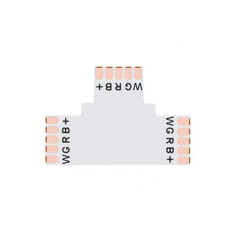 Conector t para tiras rgbw 5 pin - 12mm