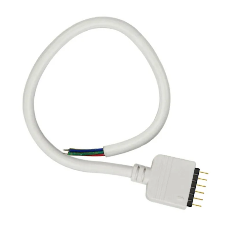 Cable redondo conexión macho 6 pin 14mm rgb+cct 30cm blanco