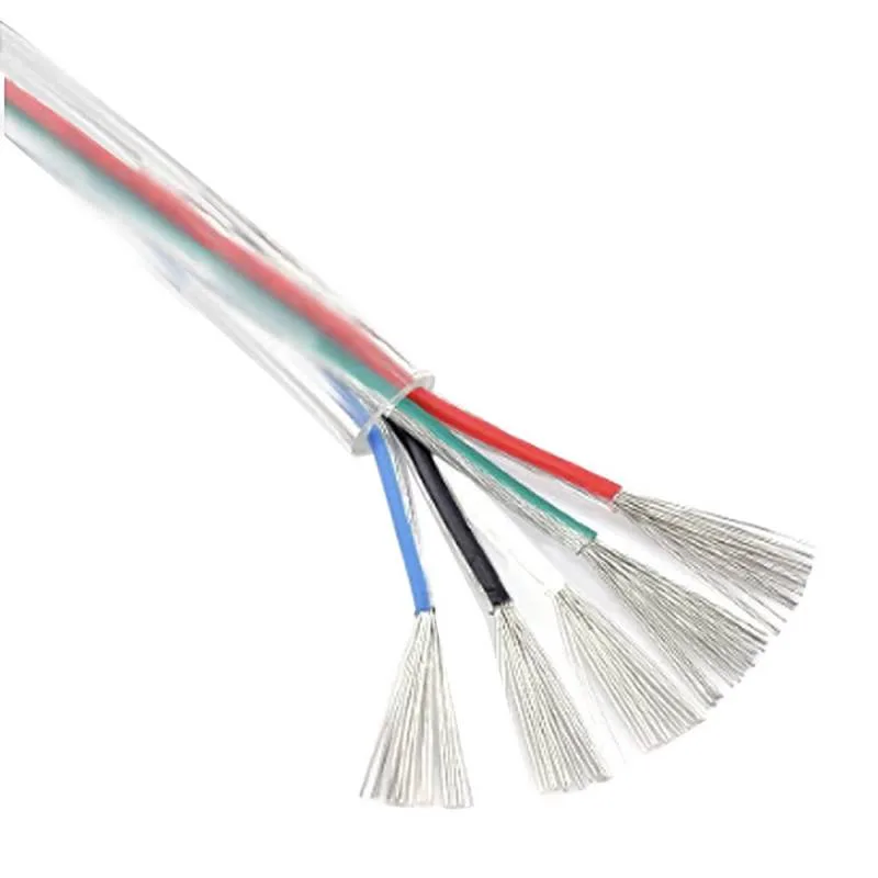 Cable redondo transparente para tiras led rgbw 5x050mm 1 metro
