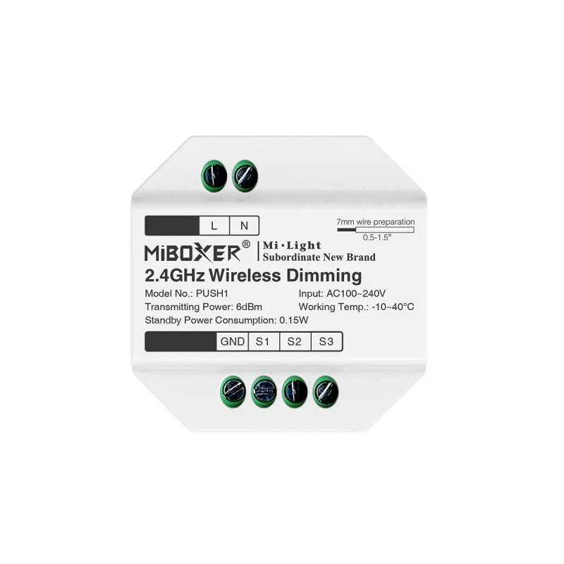 Pulsador inalámbrico rf 220v rgb+cct