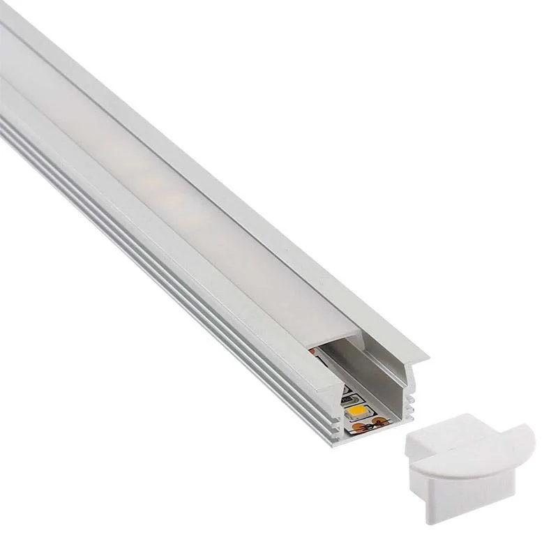 Kit - perfil aluminio campro para tiras led 2 metros