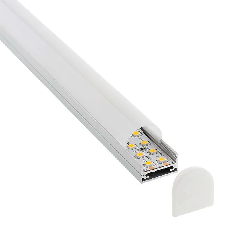 Kit - perfil aluminio stuv para tiras led 1 metro