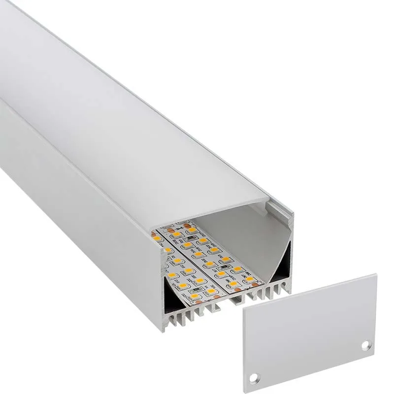Kit - perfil aluminio zak para tiras led 1 metro