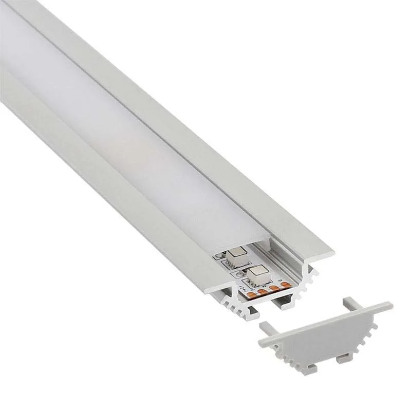 Kit - perfil aluminio corner para tiras led 2 metros