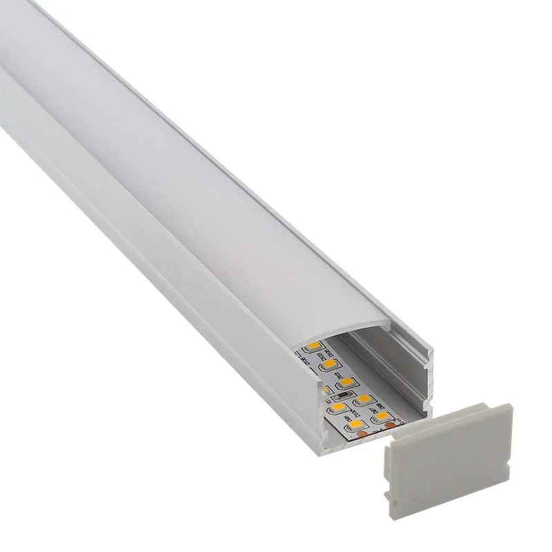 Kit - perfil aluminio fat para tiras led 2 metros