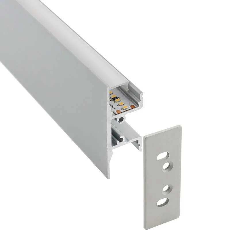 Kit - perfil aluminio wall hos para tiras led 2 metros