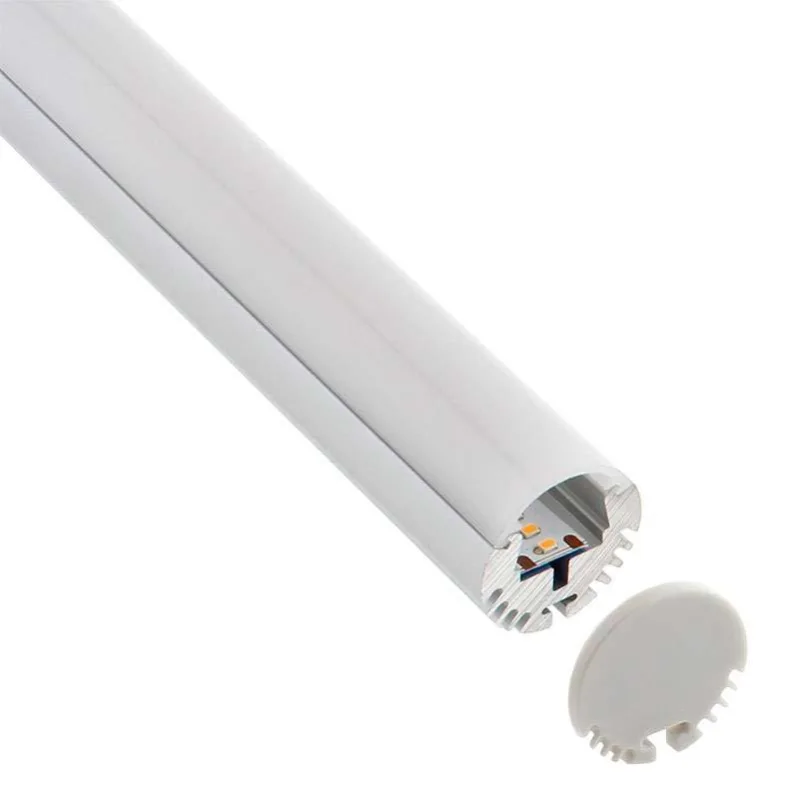 Kit - perfil aluminio krob-s para tiras led 1 metro