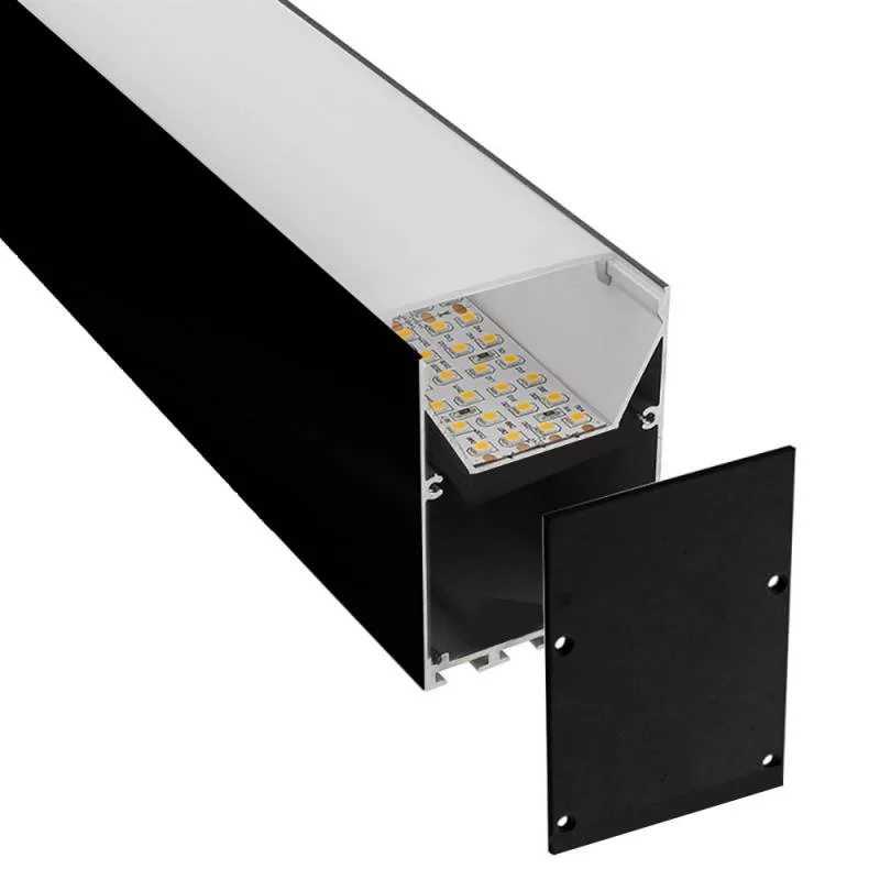 Kit - perfil aluminio serk para tiras led 2 metros negro