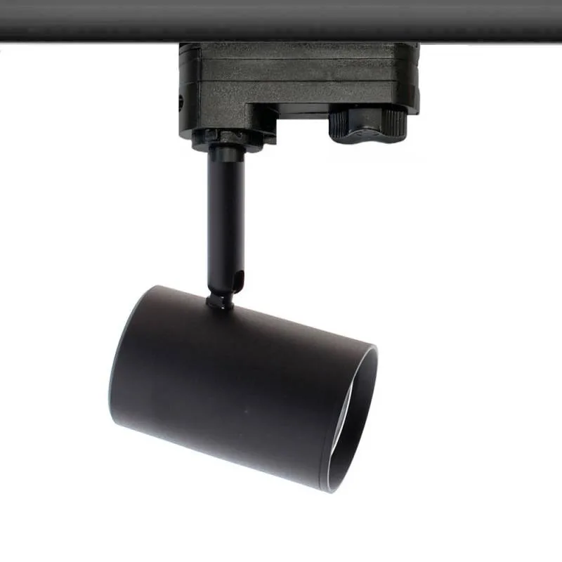 Foco carril led rail cook 7w negro trifásico blanco frío