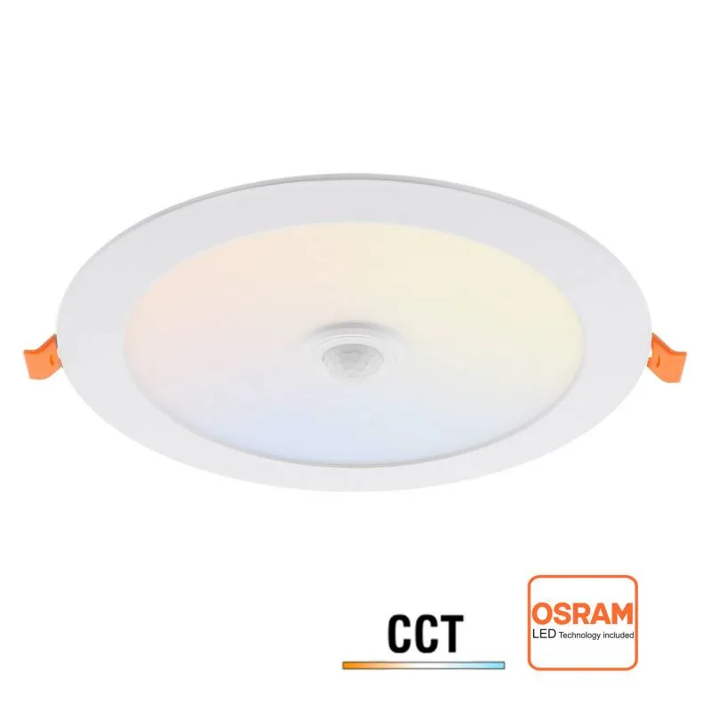 Downlight led 24w-22w-20w-18w sensor movimiento 4cct 3000-4000-6000k