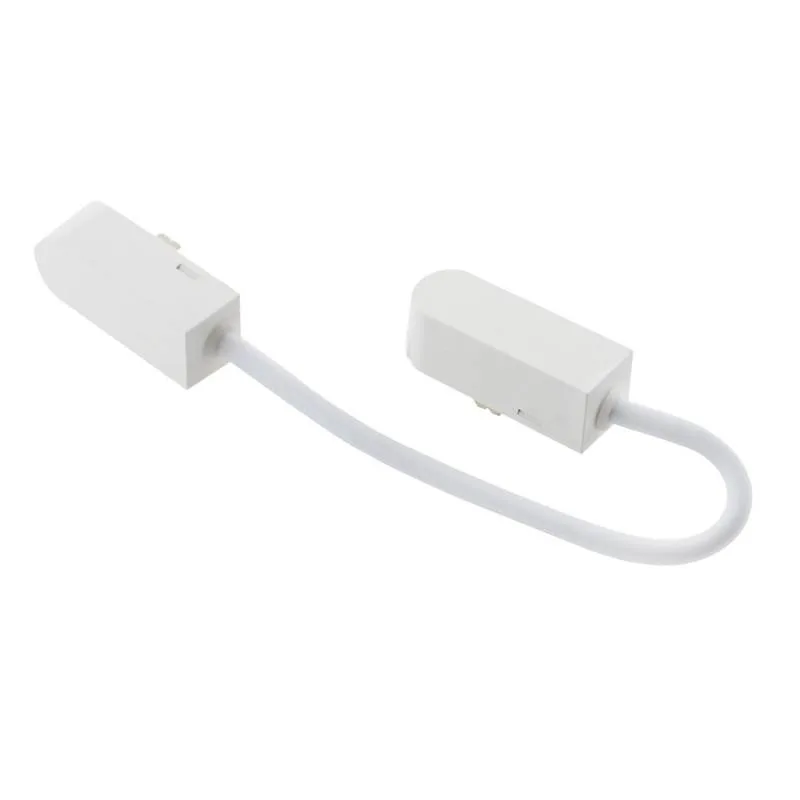 Conector doble 300mm carril slim 48v blanco