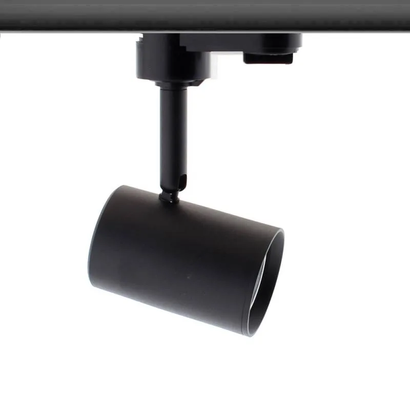 Foco led rail cook 7w negro monofásico blanco cálido