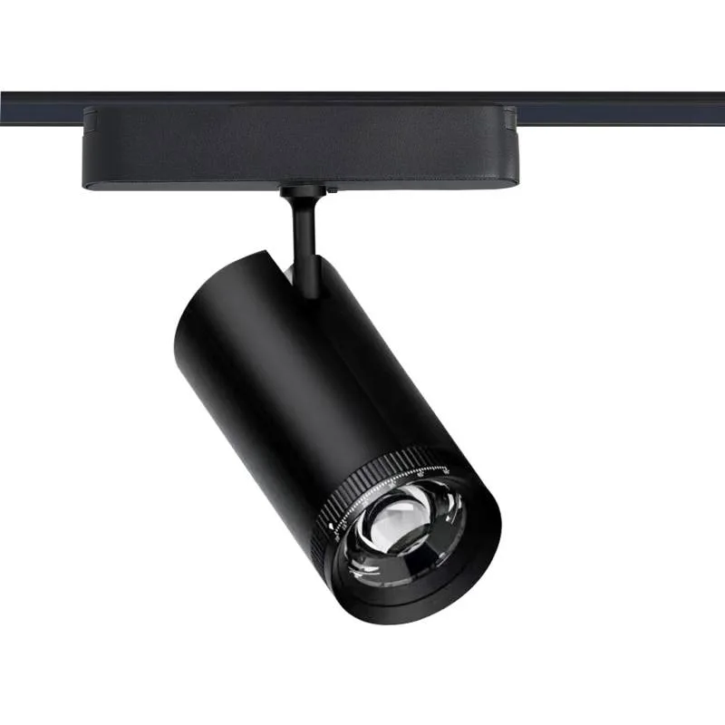 Foco carril spot slim 48v 18w 10-55º ajustable negro blanco cálido