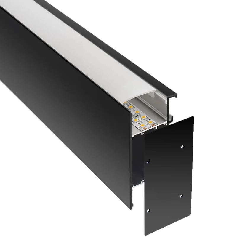 Kit - perfil aluminio newwall para tiras led 1 metro negro
