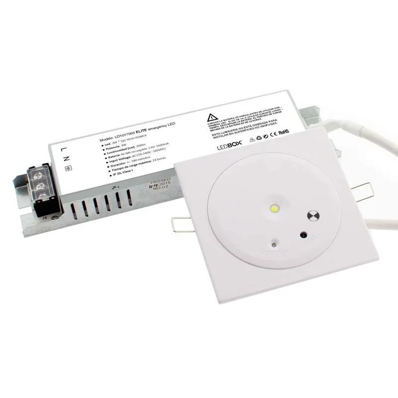 Luz de emergencia led elite empotrado blanco frío