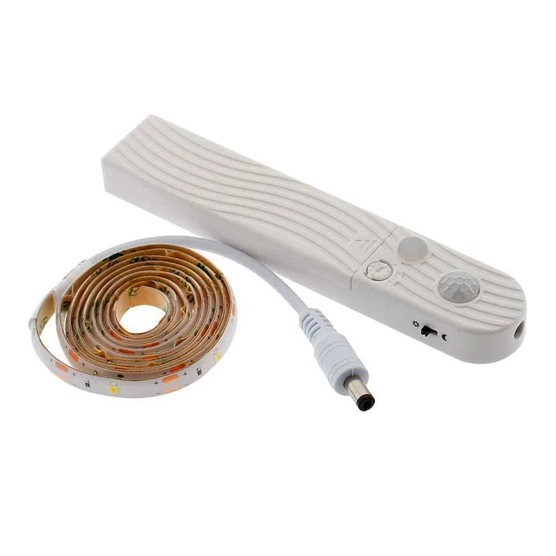Sensor pir + temporizador + tira led smd2835 ip65 60l/m 1m blanco cálido