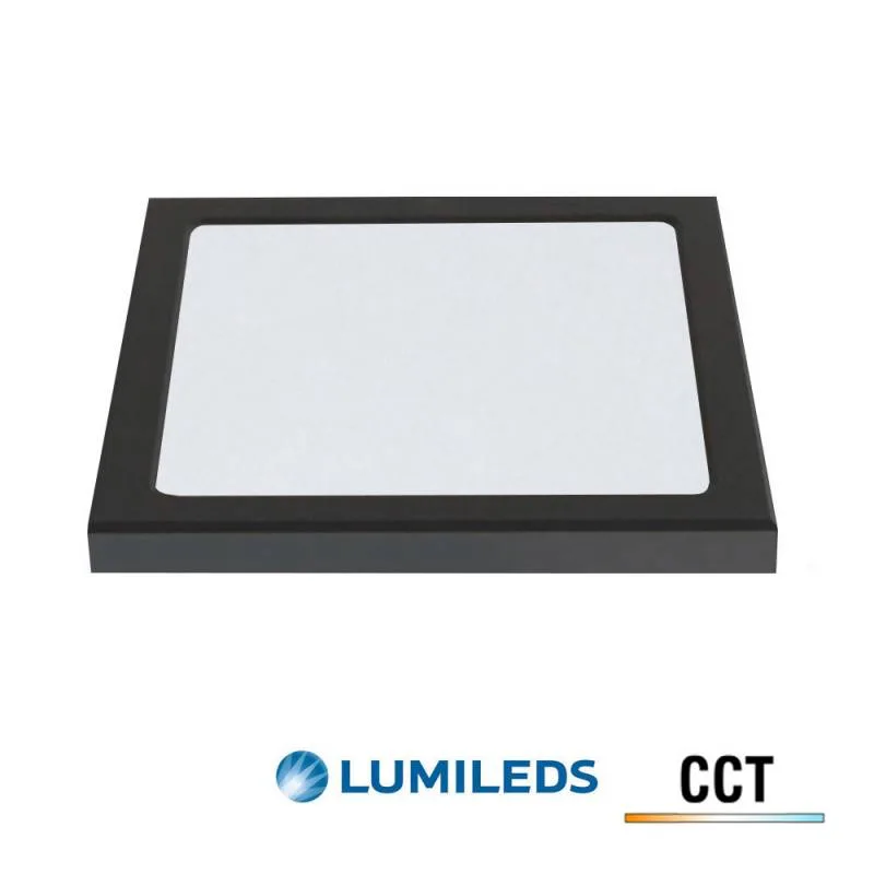 Downlight / plafón led kub 24w lumiled chip cct ajustable negro 3000-4000-6000k