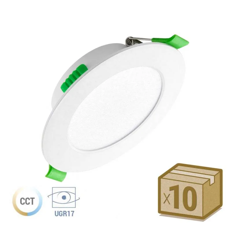 Pack 10 x downlight kramfor 7w ugr17 3cct 3000-4000-6000k