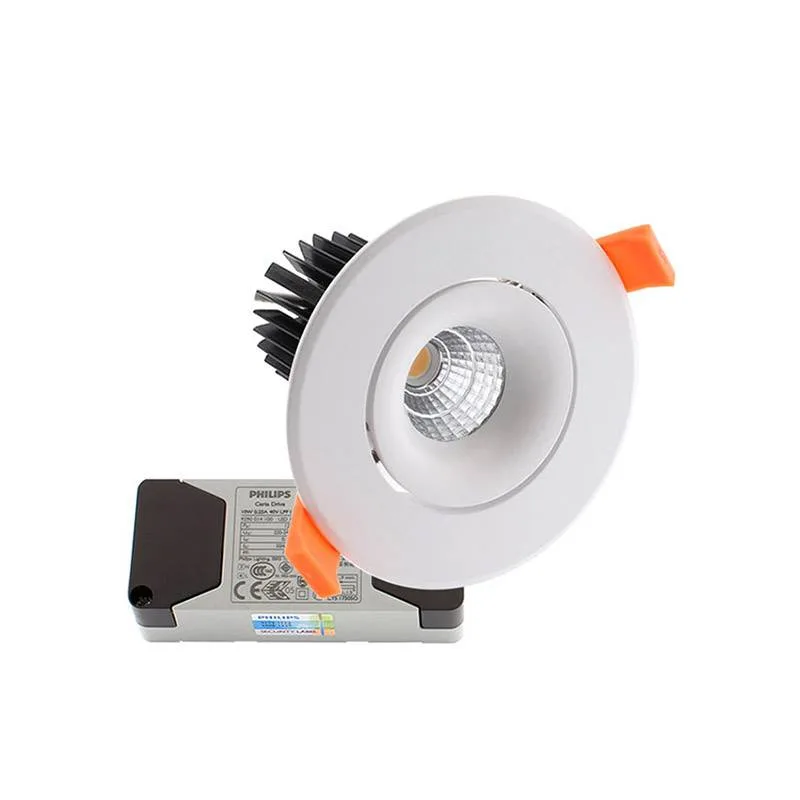 Downlight luxon chip led cree + driver regulable triac 9w blanco cálido