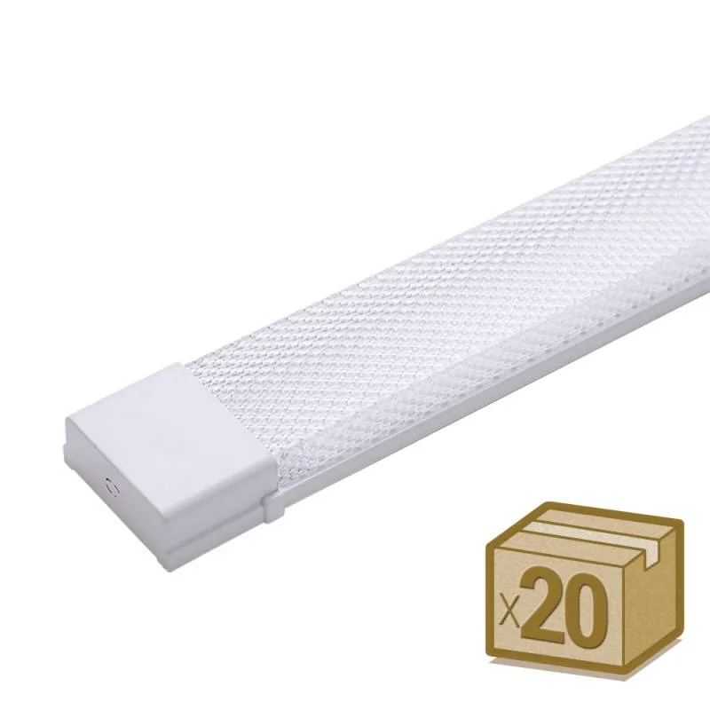 Pack 20 pantallas led slum line 50w 120cm blanco neutro