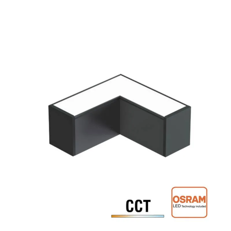 Conector angular metro ampliable 9w 90º 3cct negro 3000-4000-6000k