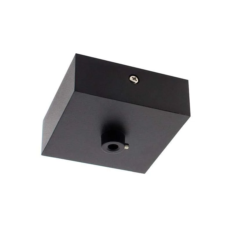 Florón cuadrado negro 80x80mm ø6mm