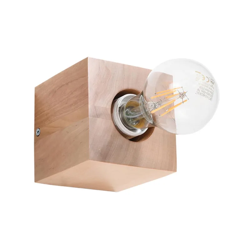Aplique de madera ariz e27